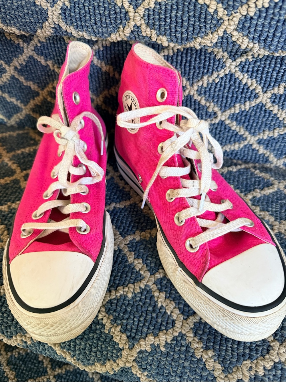 Converse Pink Canvas High Top Sneakers
